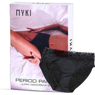 Myki Black Cotton Blend Solid Panty