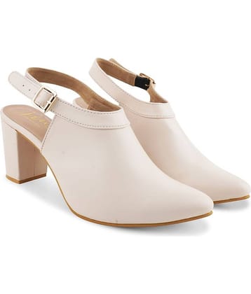 JM Looks Cream Women's Sandal Heels