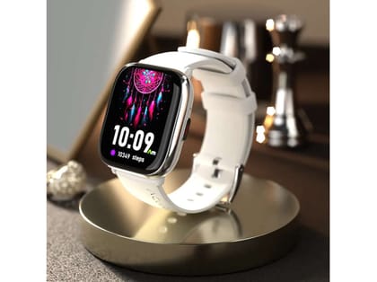  ACwO FwIT Play India?s First 1.75 Luxury Women's Only AMOLED Smart Watch with SOS & Compass, Smart Widget, 7 Cool Games, Dynamic Island Notification - Cloudy White