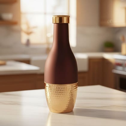 Copper Drinking Water Bottle – Pure Ayurvedic Copper Health Bottle, Height : 11 Inch (BCMAS202 A)