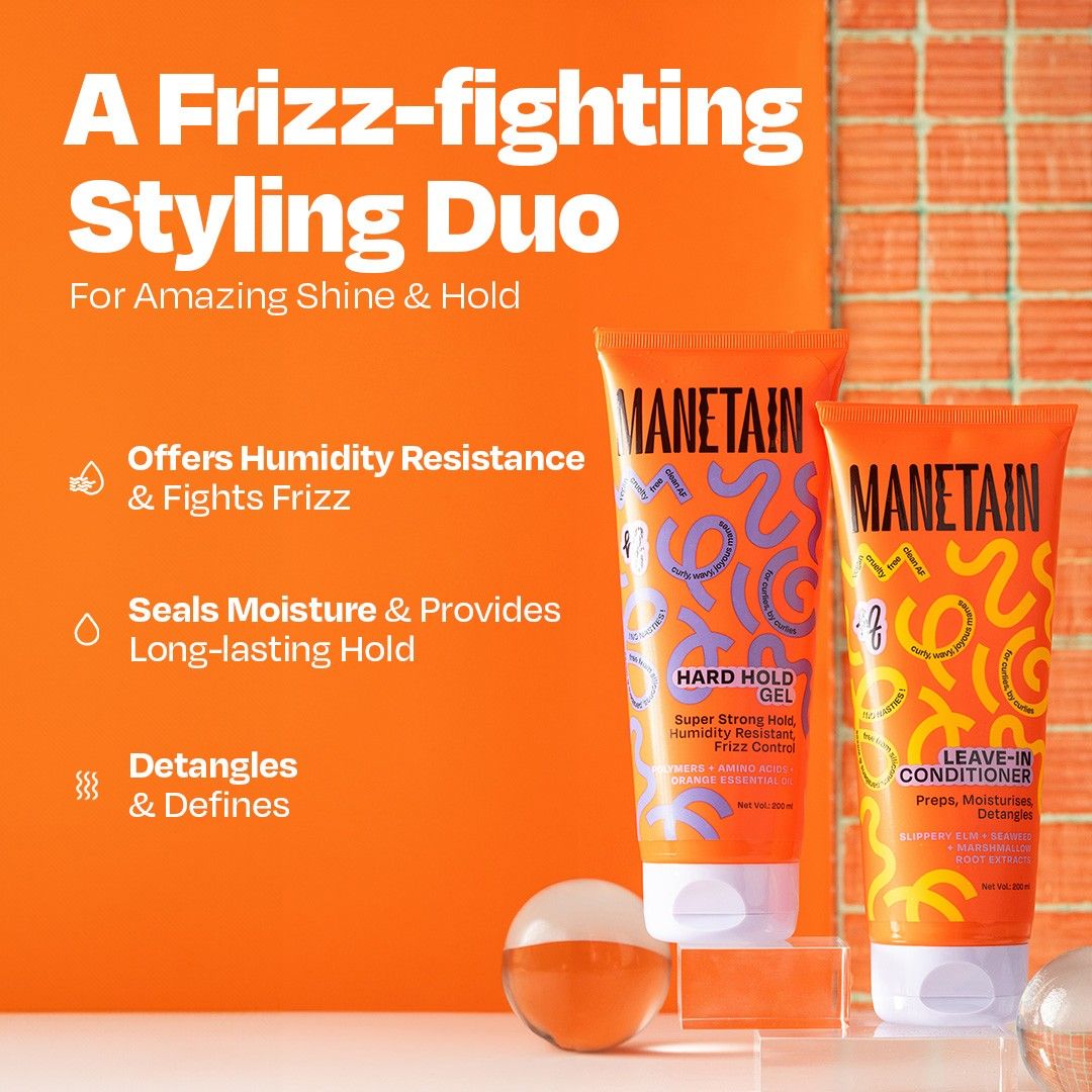 Manetain Set Of 2 Leave In Conditioner & Hard Hold Gel - 200 ml Each