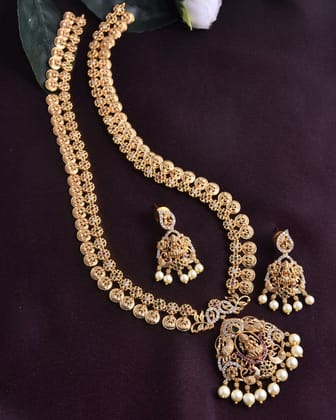 Lakshmi Temple American Diamond Stones Set
