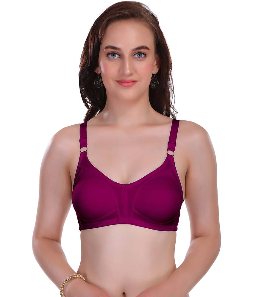 Eve's Beauty Poly Cotton Non Padded Women's Seamless Bra ( Purple )