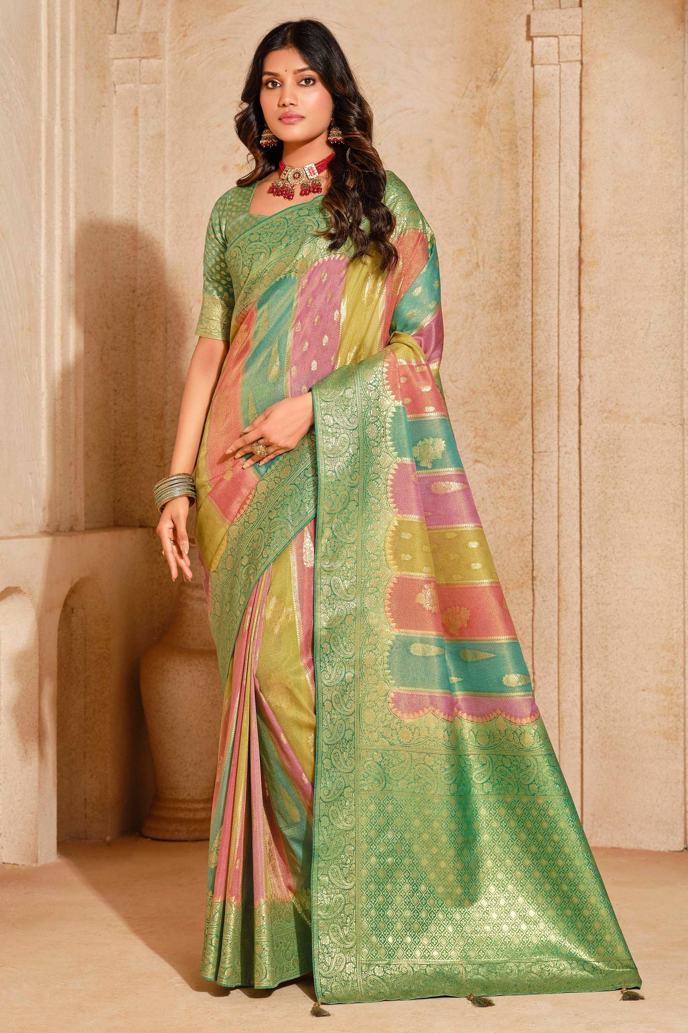Multicolor Woven Banarasi Saree