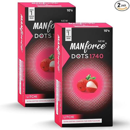 Manforce Litchi Flavoured Extra Dotted Condoms for Men | 20 pcs | Lubricated Latex Condoms | Indias No. 1* Condom Brand for Safe Sex Manforce Litchi Flavoured Extra Dotted Condoms for Men | 20 pcs | Lubricated Latex Condoms | Indias No. 1* Condom Brand for Safe Sex