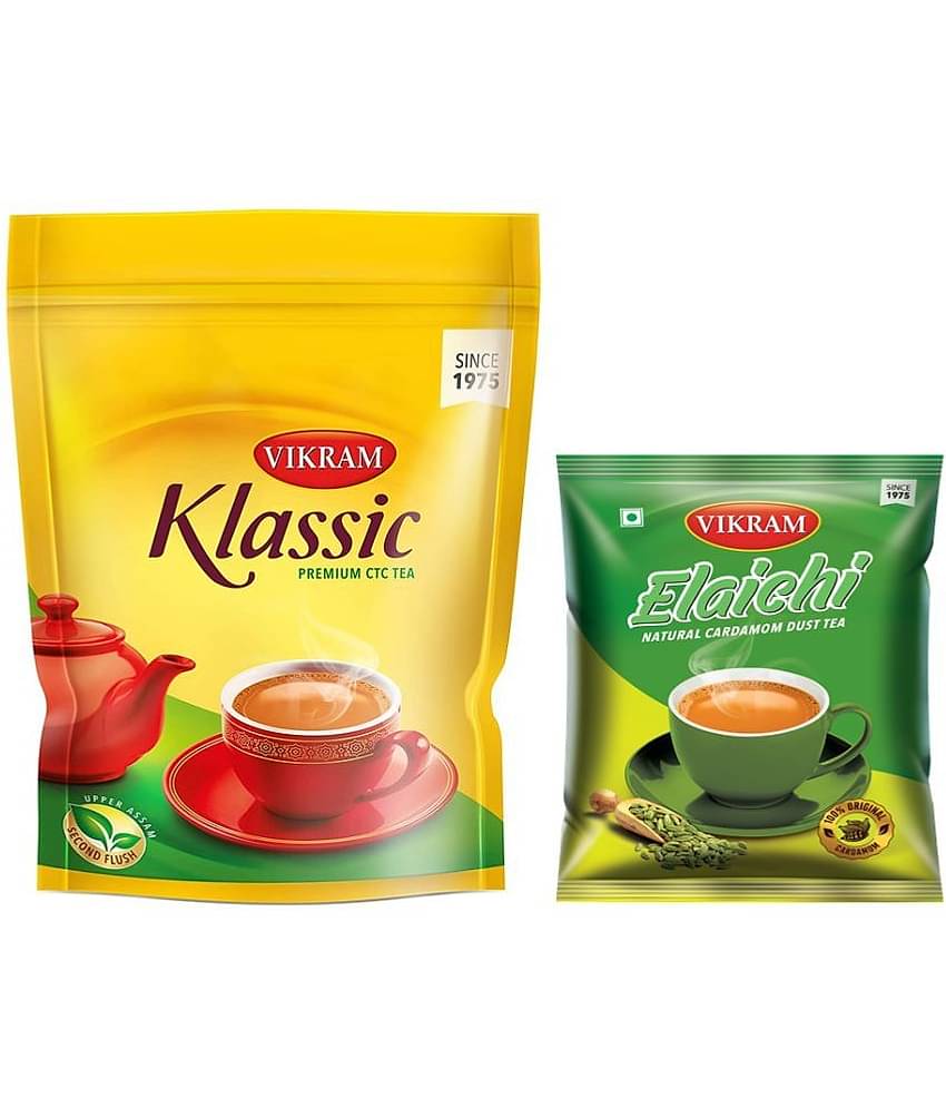 Vikram Klassic 1Kg + Elaichi Dust Tea 250g Assam Tea Powder Tea 1250 gm Pack of 2