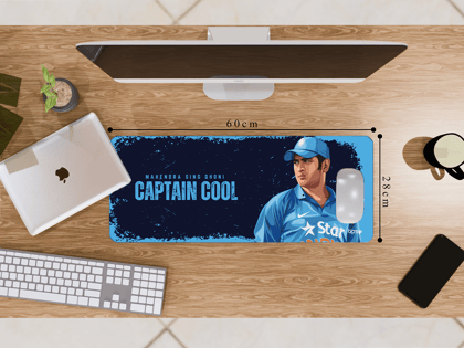 "CAPTAIN COOL: MSD " Gaming Mousepad- Elevate Your Gaming Experience-Medium (28CM X 60CM) / Plain