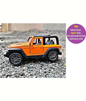 Kidsaholic Metal Thar Car Small Pull Back diecast Metal Toy with Open Doors for Kids  (Free subscription of kids Educational worksheets)