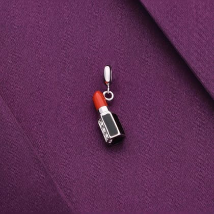 Sterling Lipstick Silver Charm Pendant-None / Silver