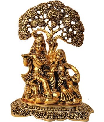Shri Astha Vinayak Aluminium Radha Krishna Idol ( 13 cm )