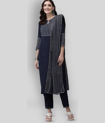The Style Story - Black Straight Rayon Women's Stitched Salwar Suit ( Pack of 1 )
