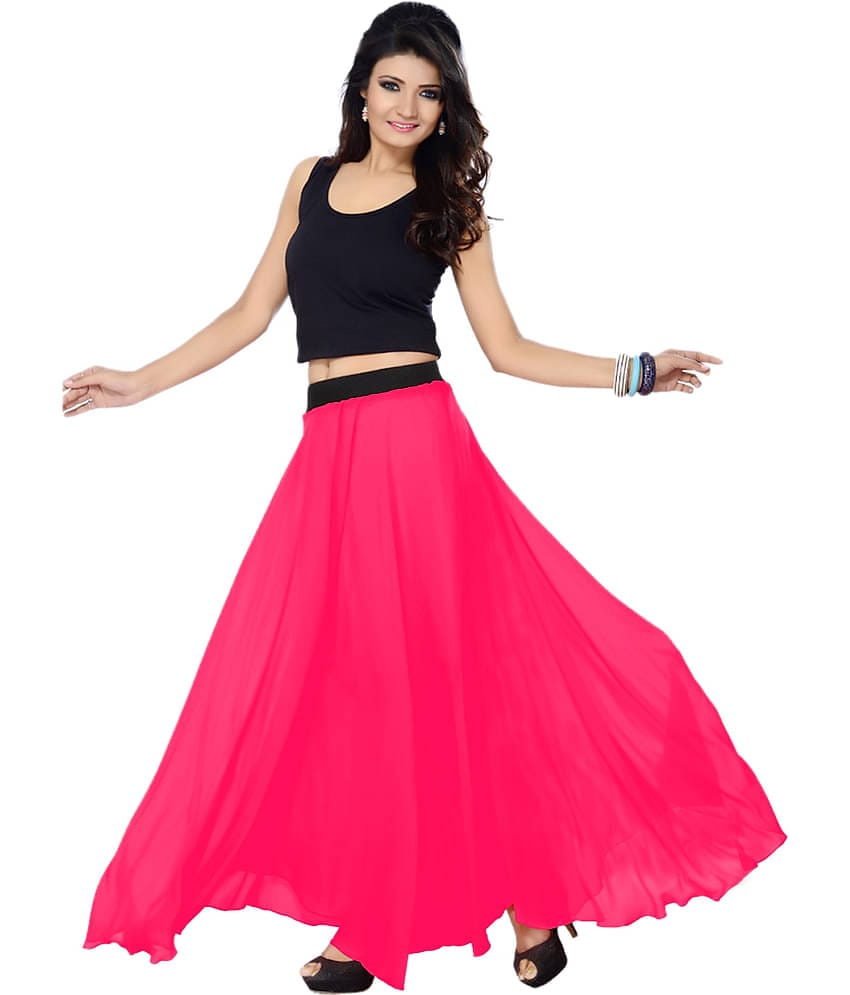 Sttoffa Georgette A-Line Skirt - Pink