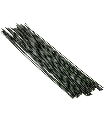 Vardhman Stainless Steel Hard Wire Green Cloth Tape Coated 12" Length,40 Wires, Floral Arrangement Accessory