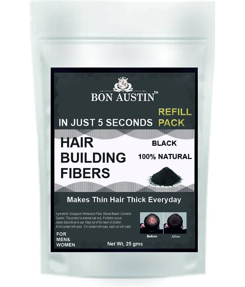 Bon Austin Hair Building Fiber Instant Fuller Hair Refill Pack (Black) 25 gm