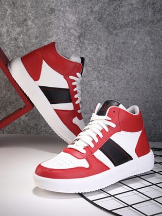 Woakers Red synthetic leather Lace up Causal ShoesforMen - UK7