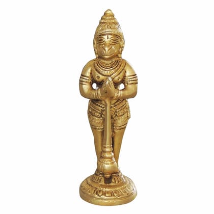Brass Hanuman Ji Murti - Temple Worship Idol, Height : 5.5 Inch (BSMAS1070 A)