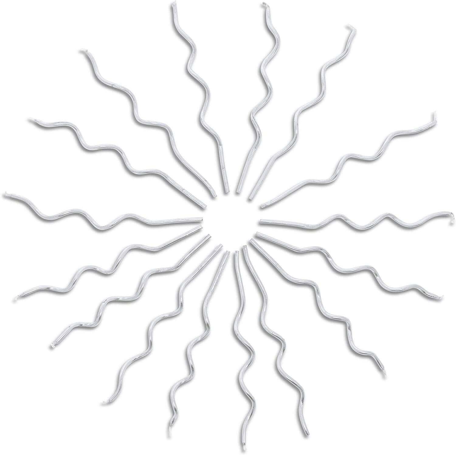 Twisty Metallic Silver Spiral Candles - 6PC