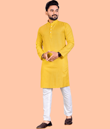 YUG ART - Dark Grey Cotton Regular Fit Men's Kurta Pyjama Set ( Pack of 1 )