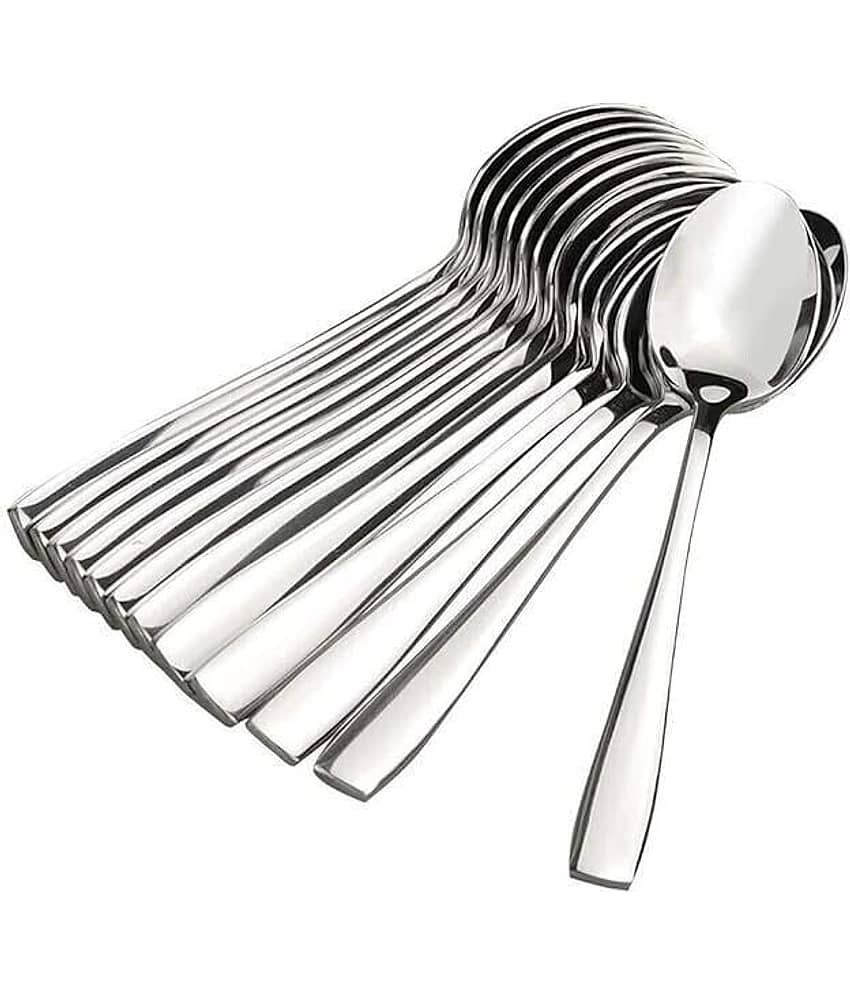 inKitch Stainless Steel Plain Table Spoon Silver ( Pack of 12 )