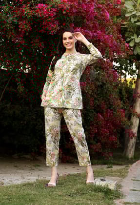 Tropical Shirt Co-ord Set-XS / White