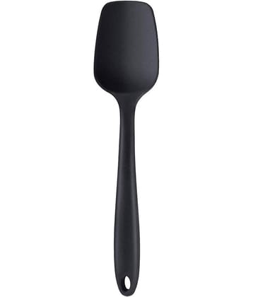Baskety Silicone with Stainless Steel Core Heat Resistant Spatula ( Pack of 1, Black)