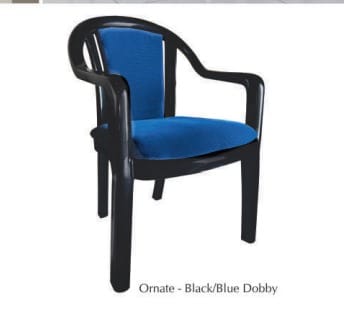 Ornate - Black/Blue Dobby chair
