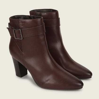 High Ankle Boots-Brown / 4