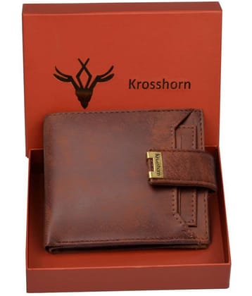 Krosshorn - Brown Faux Leather Men's Regular Wallet ( Pack of 1 )