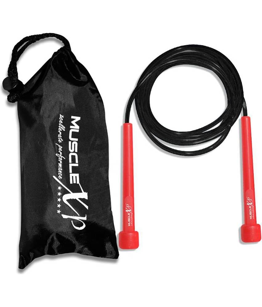 MuscleXP Skipping Rope (Jumping Rope) for Men, Women & Children, Tangle Free Jumping Rope for Kids (Red / Black)
