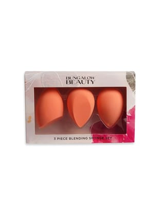Bungalow Beauty Makeup Blending Sponges, Coral Orange, 3-Piece Set Bungalow Beauty Makeup Blending Sponges, Coral Orange, 3-Piece Set