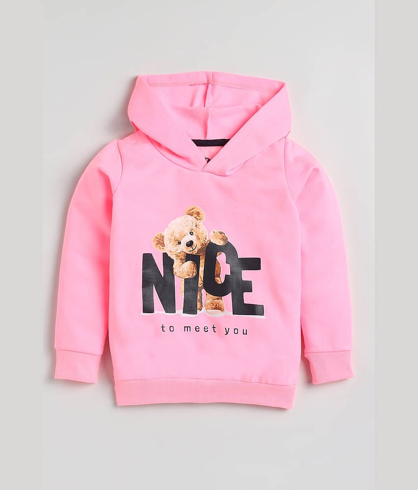 Lazy Shark Girls Pink Printed Sweatshirts