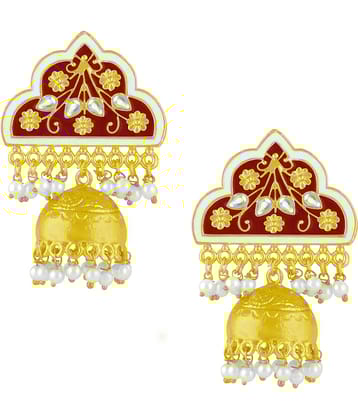 Spargz Thewa Festive Gold Plated AD Stone & Pearl Jhumki Earring For Women AIER_1767