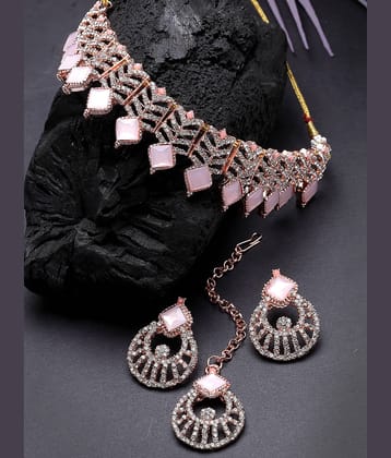 Sukkhi Pink Alloy Necklace Set ( Pack of 1 )
