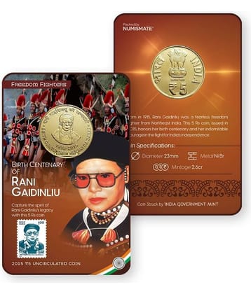 Rs.5 BIRTH CENTENARY OF RANI GAIDINLIU Commemorative Coin Card – Special Edition