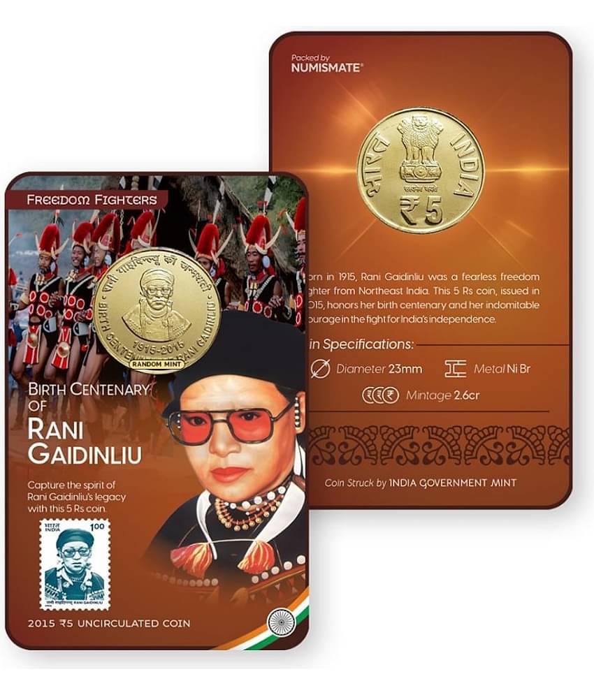 Rs.5 BIRTH CENTENARY OF RANI GAIDINLIU Commemorative Coin Card – Special Edition
