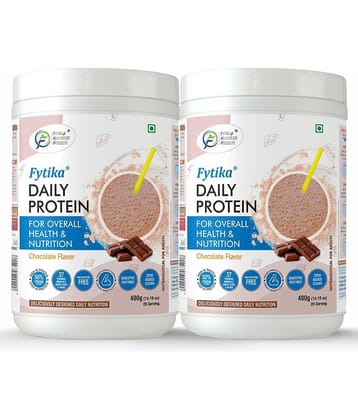 FYTIKA Daily Protein powder Chocolate flavour- 2x400G, (Pack of 2)