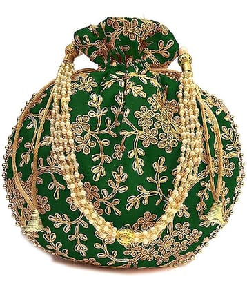 Apratim Green Silk Potli