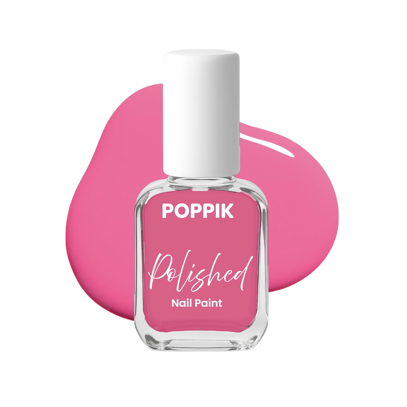 POPPIK Polished Nail Paint 8 ml, Quick-Dry, Long-Lasting & Chip-Resistant Nail Colour with Intense Pigment, Waterproof & Scratch-Proof, Satin Finish, Non-Toxic & Skin-Friendly