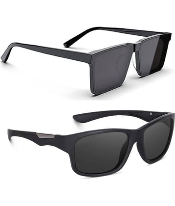 Elligator Multicolor Rectangular Sunglasses ( Pack of 2 )