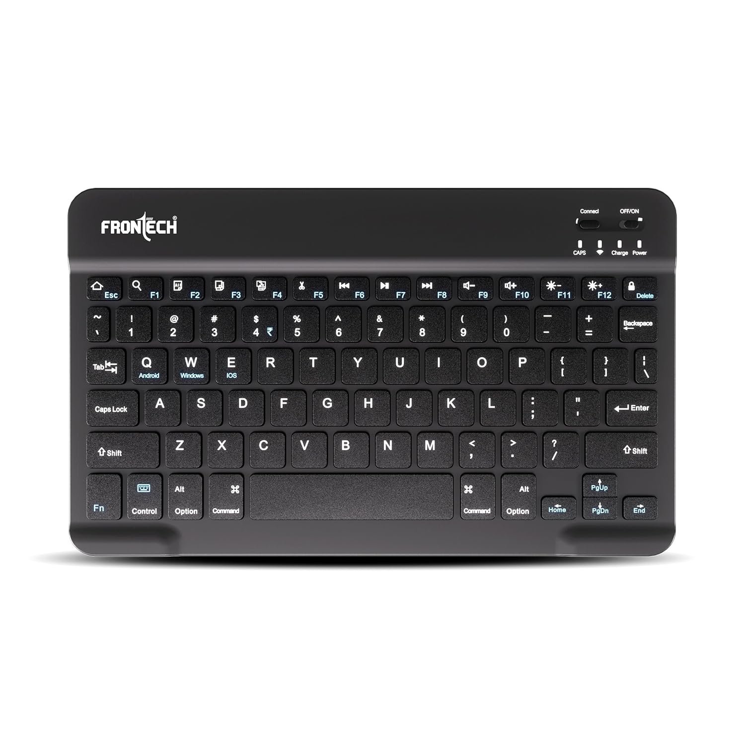 FRONTECH Ultra-Slim Wireless Mini Bluetooth Keyboard with 78 Keys, Rechargeable Battery