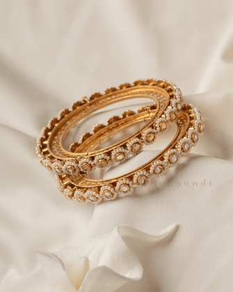 Gold Polish Silver Bangle CHB1134 (Pair)