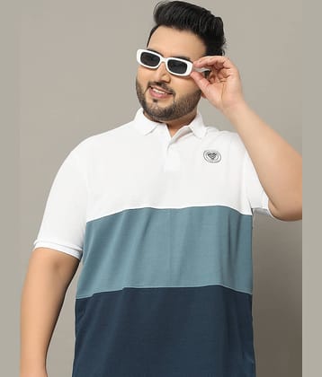 OGEN Pack of 1 Cotton Blend Regular Fit Colorblock Half Sleeves Men's Polo T Shirt ( Navy )