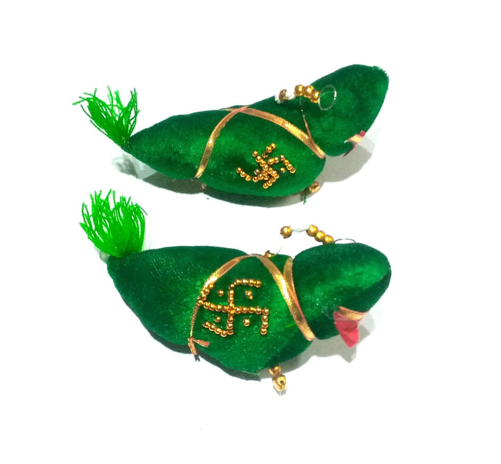 Nawani Wall Hanging Parrot Nazar Battu-Evil Eye Protector-Nazar Suraksha Kawach for Home,Size - 17/6 cm, Set of 2 - Pooja Needs | Buy online on ZillyBuy