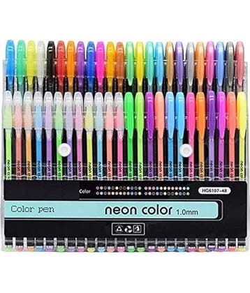 Freedy 24Pcs Neon Color Set Neon Metallic Fluorescence Highlighter Pastel Gel Pen For Art Sketch Doodle Painting Drawing Kids Gift-B