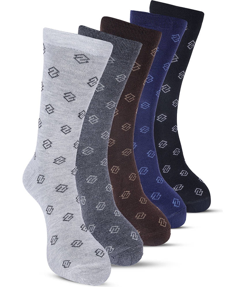 TF Pack of 5 Men's Cotton Blend Full Length Socks ( Multicolor )