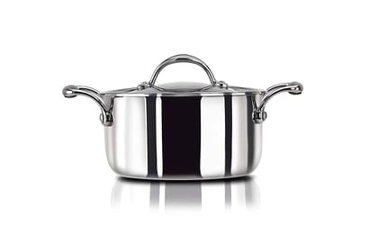 Stahl Triply Stainless Steel Artisan Casserole with lid  (Size - 22cm-3.8ltr) by Mahavir Home Store