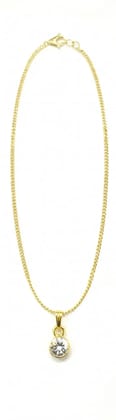 Vardaan Crystalx Women's Pendant is a delicate, feminine round diamente shaped design in polished gold pendant. featuring a romantic motif. High-fashion aesthetic. Perfect for both festive occasions and everyday luxury.