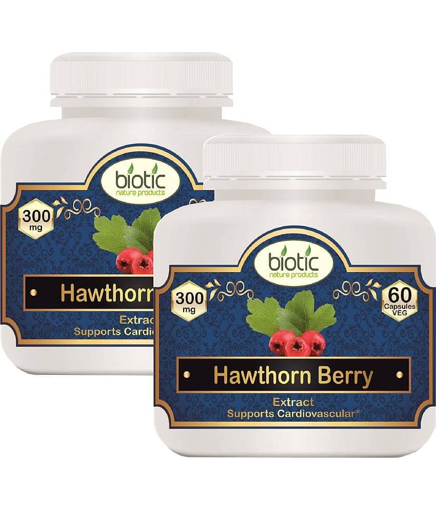 Biotic Hawthorn Berry Extract 300mg Veg Capsule 120 no.s Pack of 2