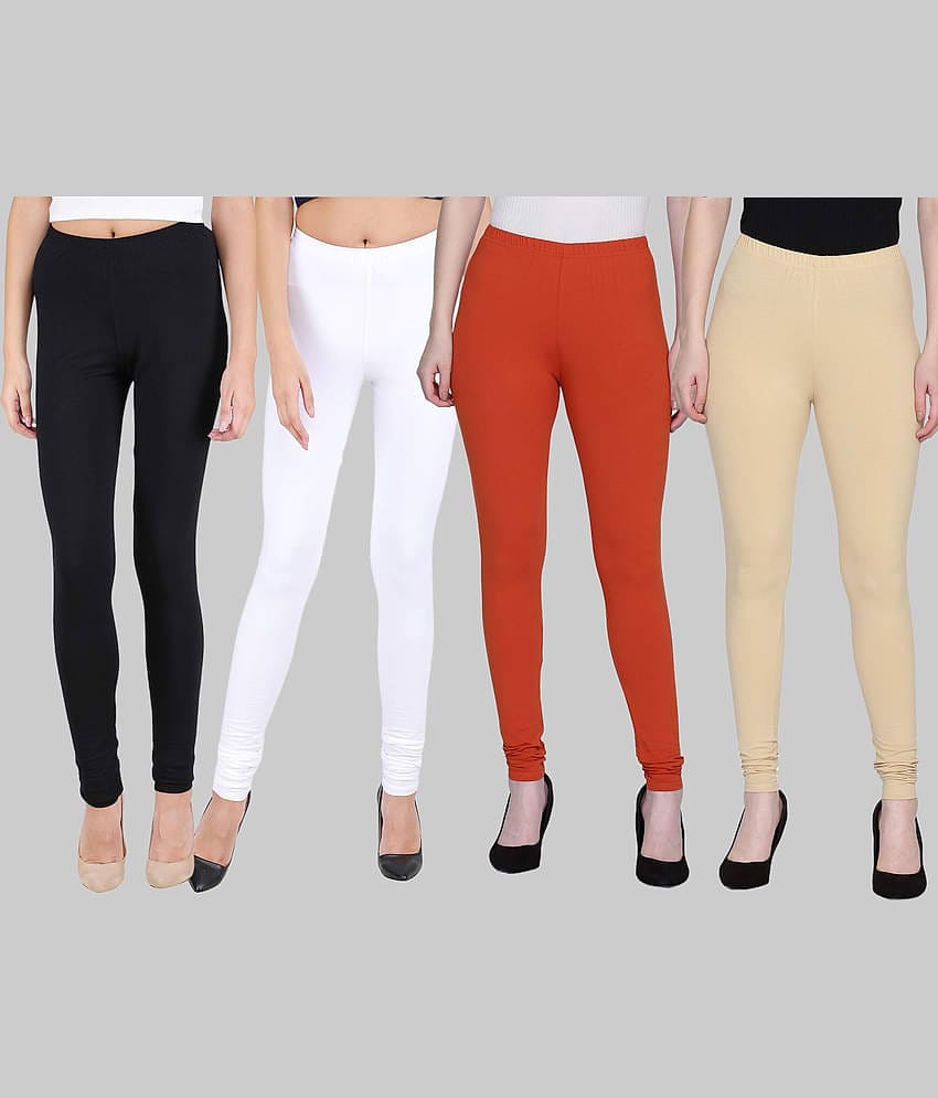 FnMe - Multicolor Cotton Women's Leggings ( Pack of 4 )