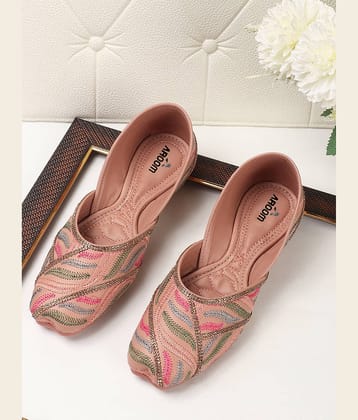 Aroom Peach Women's Ethnic Ballerinas